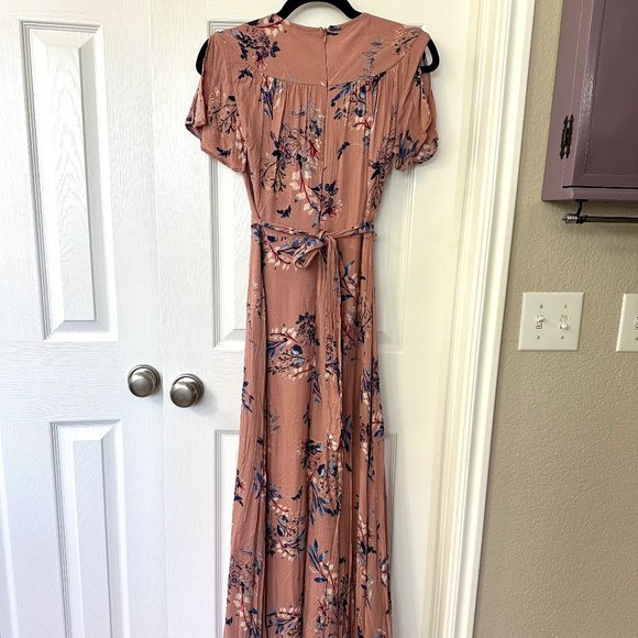 Lulu's Fiorire Rose Floral Print Wrap Maxi Dress - XS - Picture 3 of 7